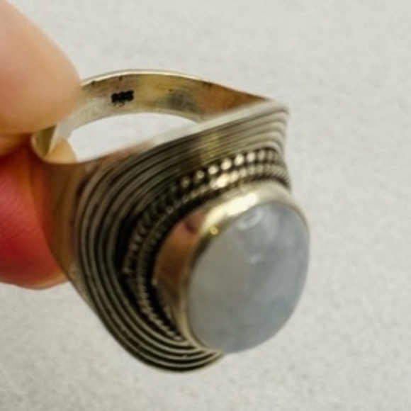 New Rainbow Moonstone S925 Ring Size 7.75 - Picture 4 of 5